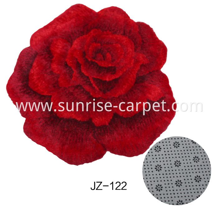 Microfiber Shaggy Bathmat with Flower shape